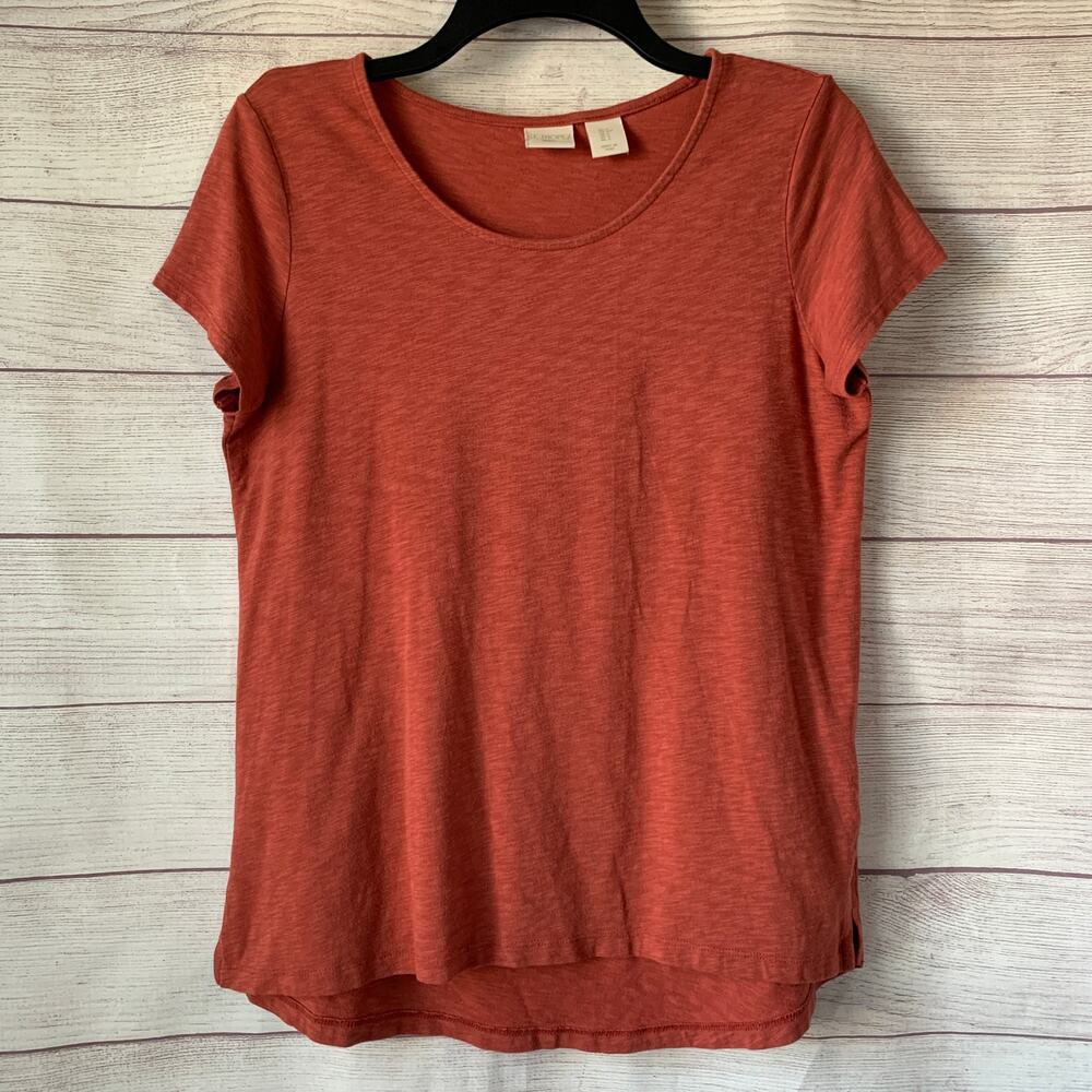 St. Tropez West Burnt Orange Basic Short Sleeve Tee Size Small